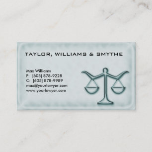 Legal Attorney Business Card Green
