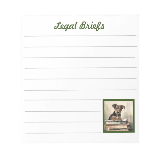 Legal Briefs with Puppy Companion Notepad (Front)