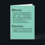 Legal Contract Birthday Card<br><div class="desc">Legal Contract Birthday Card</div>