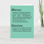 Legal Contract Birthday Card<br><div class="desc">Legal Contract Birthday Card</div>