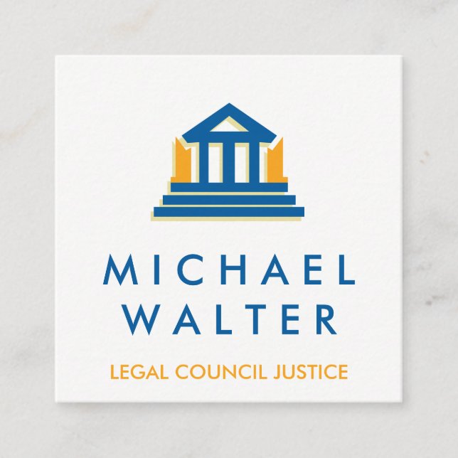 Legal Council | Attorney Square Business Card (Front)