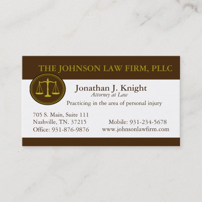 Legal Firm Business, 3.5" x 2.0", 100 pack, White Business Card (Front)