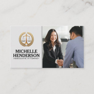 Legal Justice Logo   Business Deal Hand Shake Card