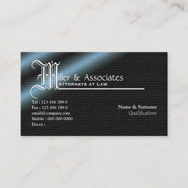Legal law attorney lawyer firm business card (Front)