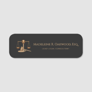 Legal Law Office Firm Attorney  Name Tag