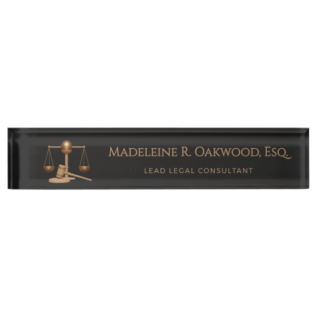 Legal Law Office Firm Attorney  Nameplate (Front)