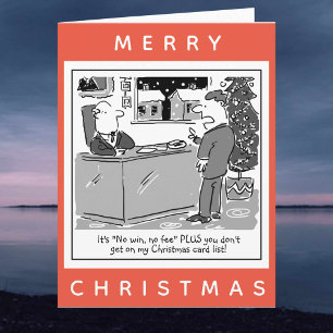 Legal Lawyer and Client Cartoon Christmas Card