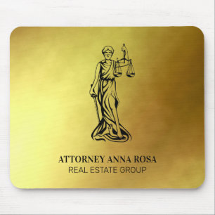 *~* Legal Lawyer AP15 Attorney Blind Justice Gold  Mouse Mat