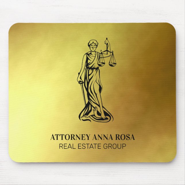 *~* Legal Lawyer AP15 Attorney Blind Justice Gold  Mouse Mat (Front)