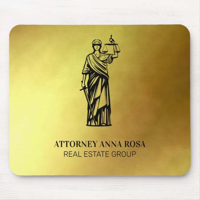 *~* Legal Lawyer AP15 Attorney Justice Gold Blind Mouse Mat (Front)