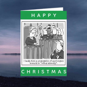 Legal Lawyers Courtroom Cartoon Happy Christmas Card