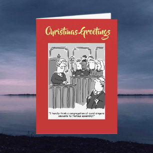 Legal Lawyers Funny Courtroom Cartoon Christmas Holiday Card