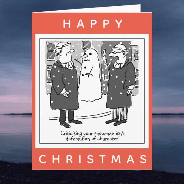 Legal Lawyers & Snowman Cartoon Happy Christmas Card (Creator Uploaded)