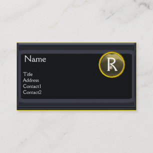 LEGAL OFFICE,ATTORNEY Monogram black grey agate Business Card