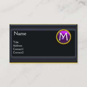 LEGAL OFFICE,ATTORNEY Monogram black purple Business Card