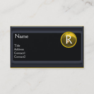 LEGAL OFFICE,ATTORNEY Monogram black yellow topaz Business Card