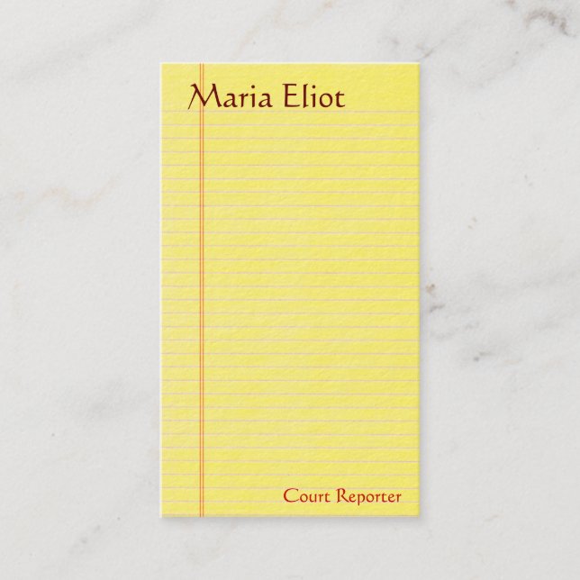 Legal Pad Business Card (Front)