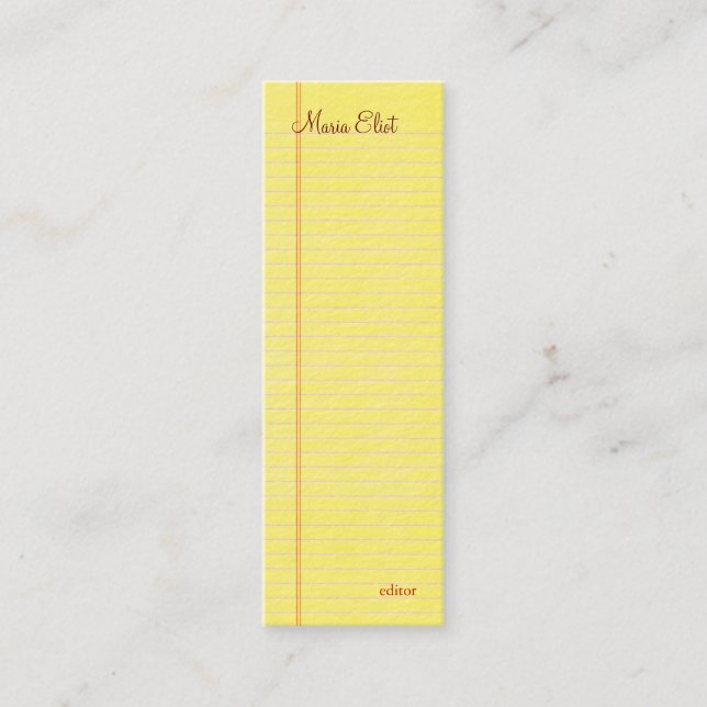 Legal Pad Mini Business Card (Front)