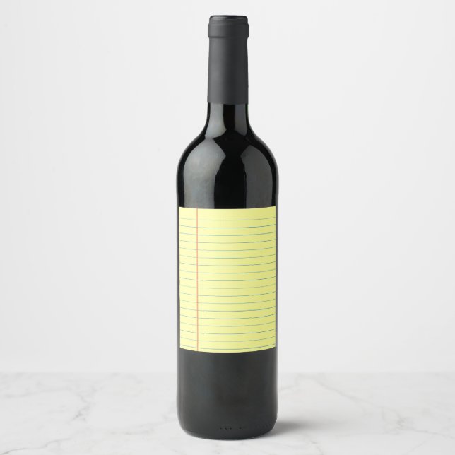 Legal Pad Pattern Wine Label (Front)