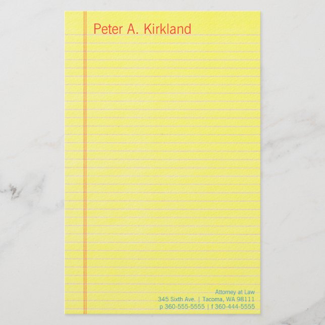 Legal Pad Stationery (Front)