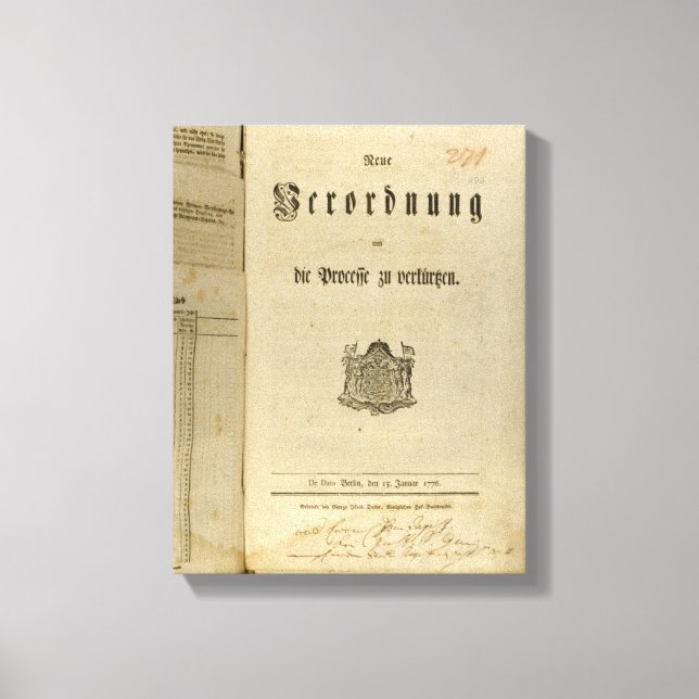 Legal Procedure of 1776 Canvas Print (Front)