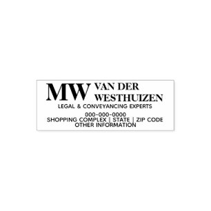 Legal profession monogram lawyers address small self-inking stamp