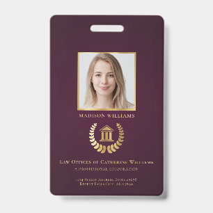 Legal Professional Business Photo Personalised ID Badge