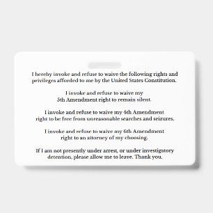 Legal Rights And Privileges Card ID Badge