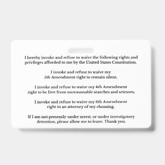 Legal Rights And Privileges Card ID Badge