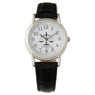 Legal Scales Custom Name Lawyer Wristwatch