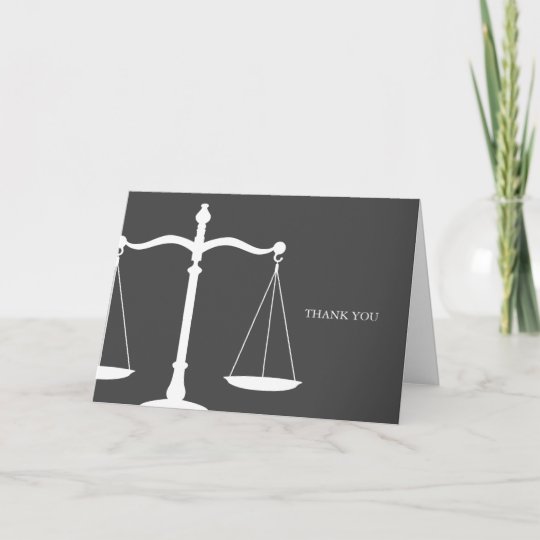 Legal Scales Elegant Law Themed Thank You Card Zazzle.co.uk