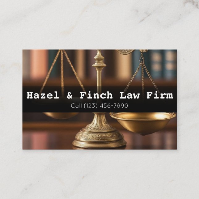 Legal Services Law Firm Custom Company Business Card (Front)