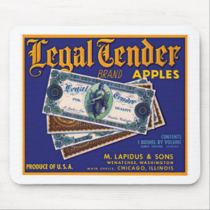 Legal Tender Apples Mouse Mat