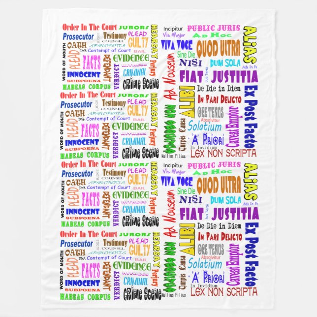 Legal Words English and Latin Blanket (Front)