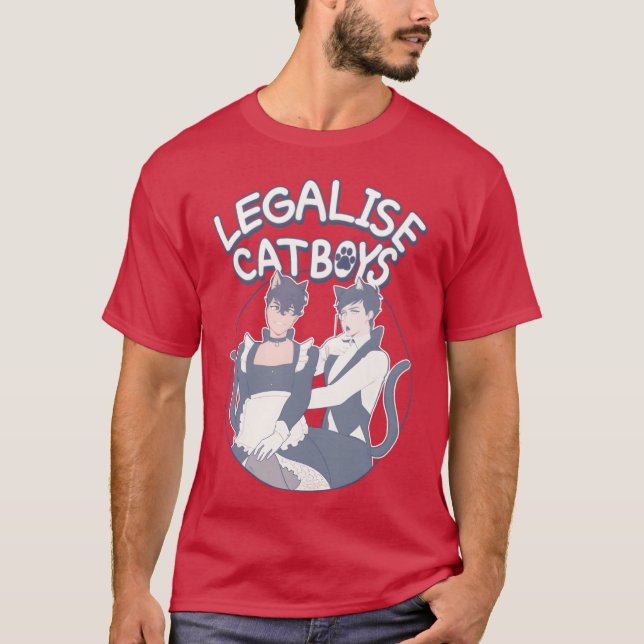 Legalise Catboys Anime girl T-Shirt (Front)