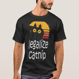 Legalise Catnip   Cat Vintage Retro Feel T-Shirt