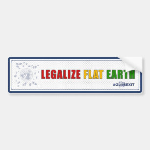 Legalise Flat Earth Bumper Sticker (blue)