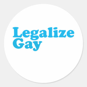 Legalise gay baby blue classic round sticker