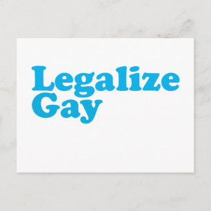 Legalise gay baby blue postcard