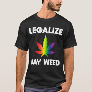 Legalise Gay Weed Rainbow Pride Flag Lgbtq Cool Lg T-Shirt