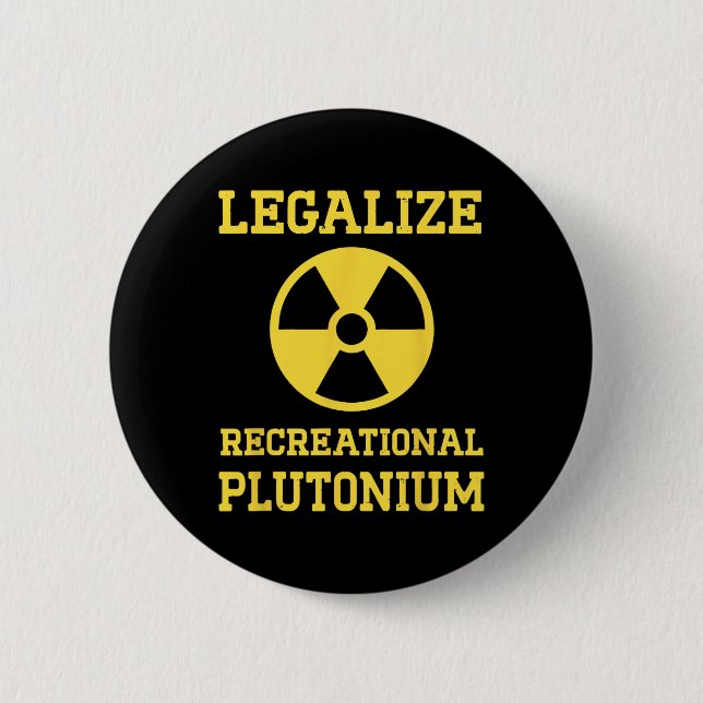 Legalise Recreational Plutonium  6 Cm Round Badge (Front)