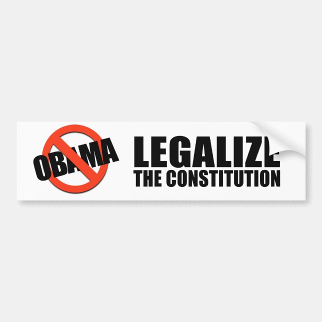 Legalise the constitution bumper sticker (Front)