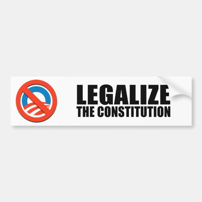 Legalise the constitution bumper sticker (Front)