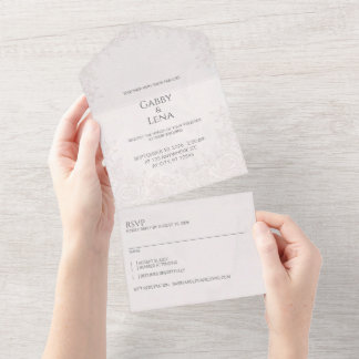 legant Blush Peony Floral All In One Wedding Invit Invitation