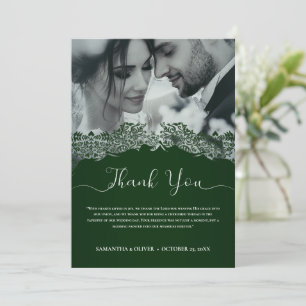 legant Green Wedding Thank You Card