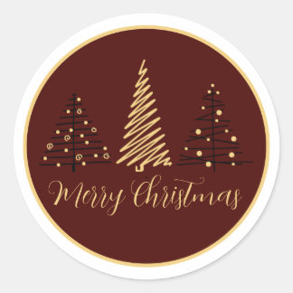 legant Merry Christmas Tree Design | Holiday Stick Classic Round Sticker