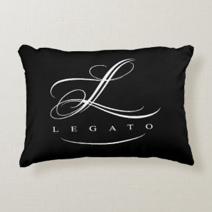 Legato Accent Pillow (black w/white logo)