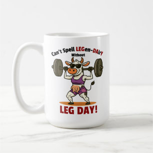 Legen-Dairy Leg Day Cow - Funny Gym Coffee Mug