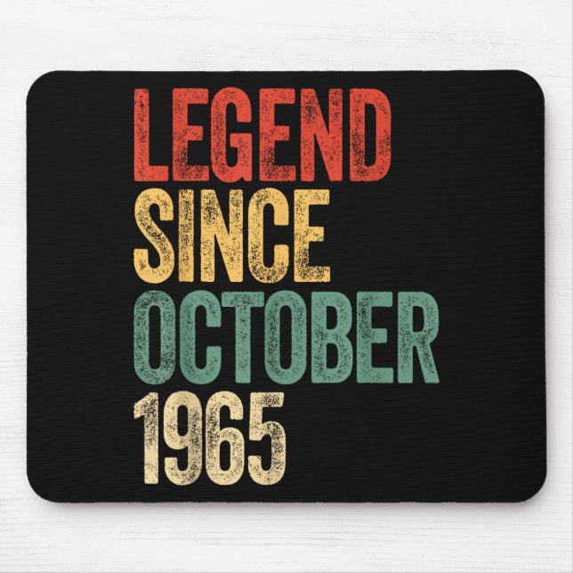 Legend 1965 60th Birthday For Men Women 60 Years O Mouse Mat (Front)