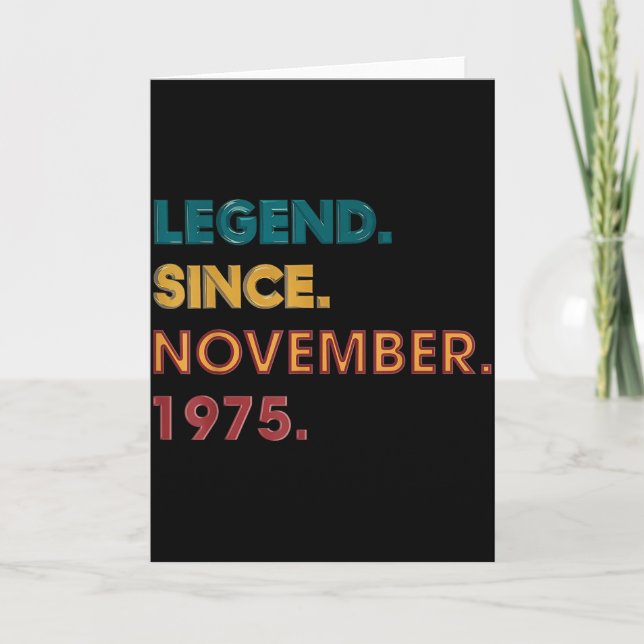 Legend 1975 50th Birthday For Men Women 50 Year Ol Card (Front)